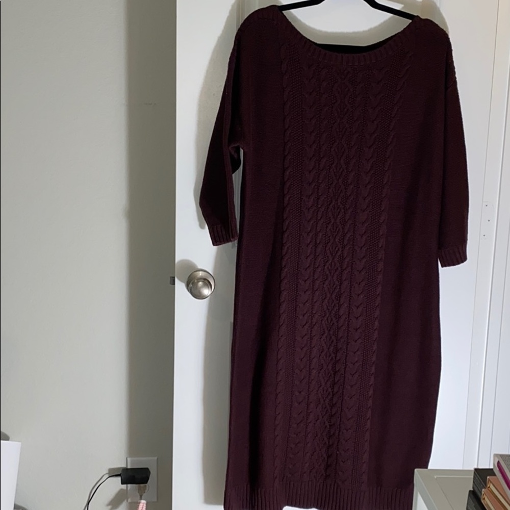 EUC old navy maroon sweater maternity dress
